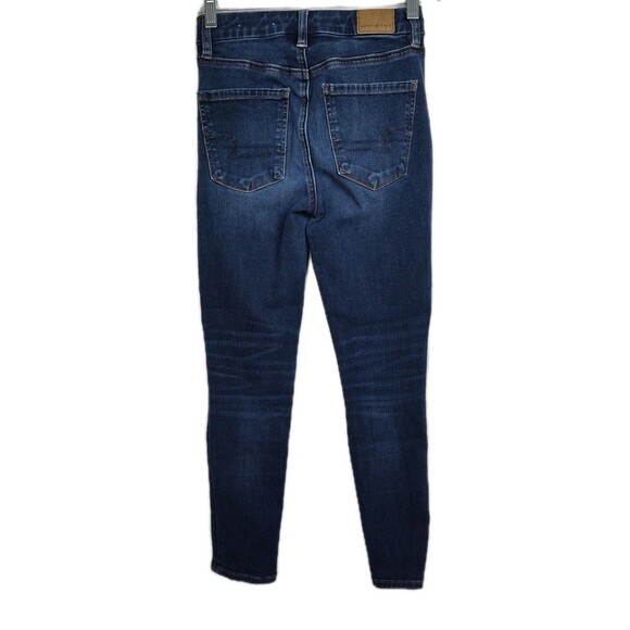 American Eagle Curvy Super Hi-Rise Jegging Women's Size 0 X-Short Blue Stretch - Picture 2 of 11